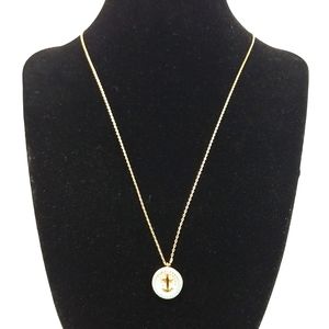 Kohls Blue Round Anchor Ship Ocean Pendant Mermaid Gemstone Chain Necklace 18"